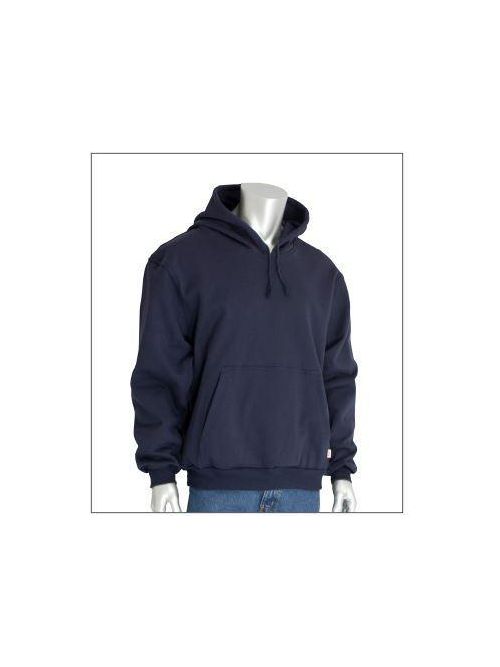 Product image for PIP 385-FRPH-NV/L Navy FR Fleece Pullover Hooded Sweatshirt
