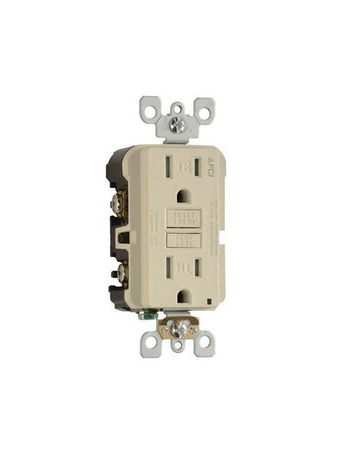 Pass & Seymour AF15TRI TradeMaster Ivory Tamper Resistant Outlet Branch Circuit AFCI Receptacle Pass & Seymour AF15TRI TradeMaster Ivory Tamper Resistant Outlet Branch Circuit AFCI Receptacle