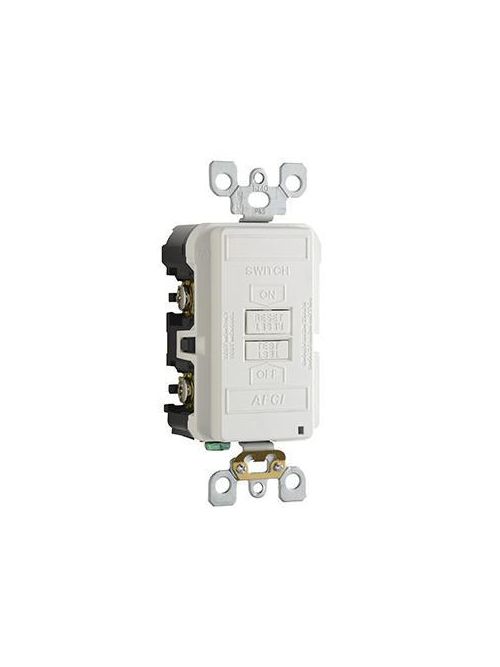 Product image for Pass & Seymour AF20DFLA White Specification Grade Dead Front Outlet Branch Circuit AFCI Receptacle
