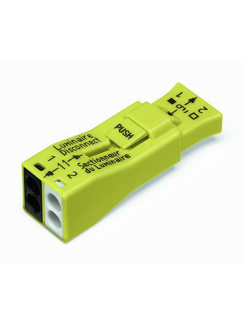 Wago 873902 2Pole (YELLOW) Push Wire Luminaire Disconnect Connector