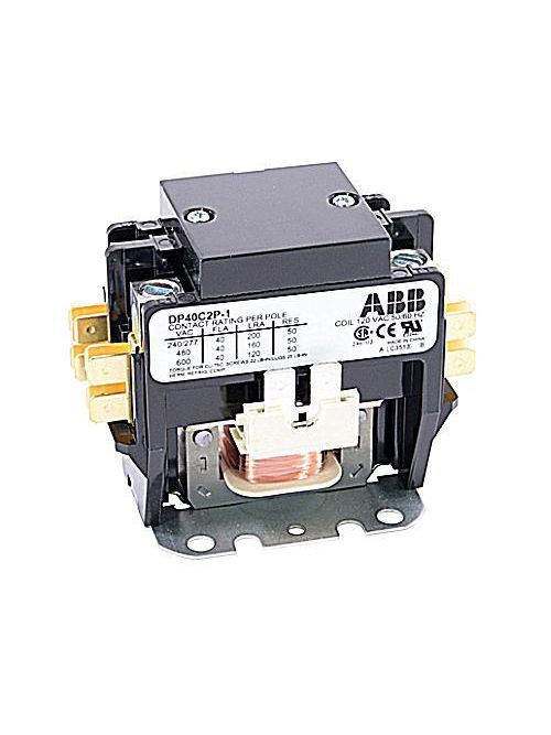 ABB DP40C2P-1 2-Pole 40 Amp 120/60 VAC De?nite Purpose Contactor ABB DP40C2P-1 2-Pole 40 Amp 120/60 VAC De?nite Purpose Contactor