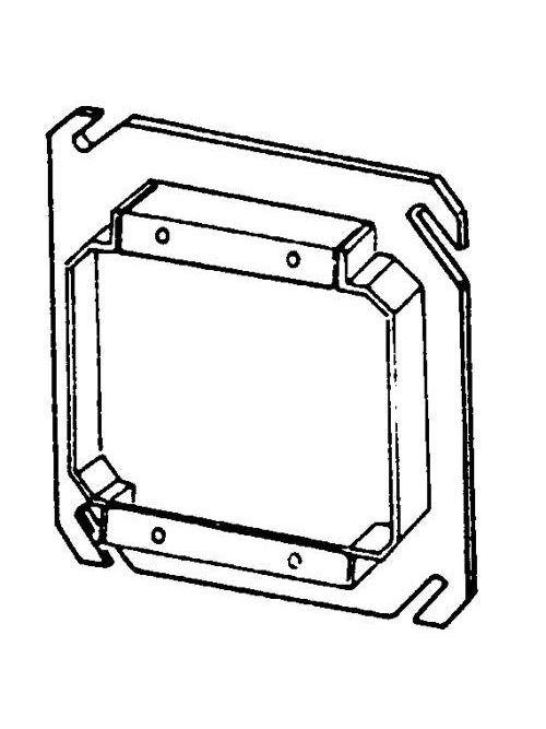 Product image for Appleton 847-50 4" Square Tile Cover / Mud Ring, 1/2" Raised, 3.5cu.in, Double Device, Steel