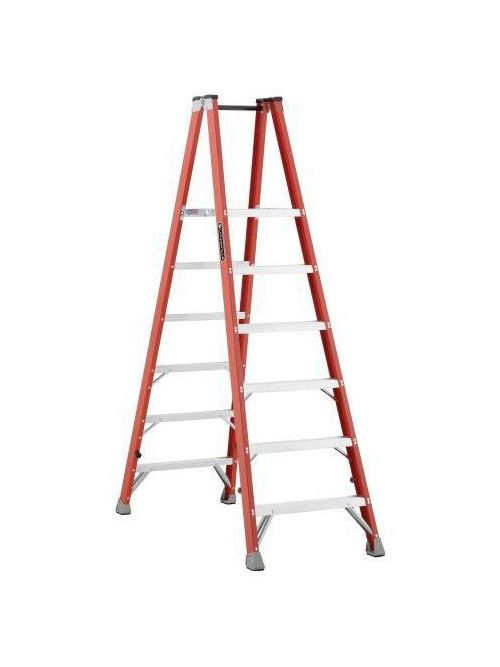 Louisville Ladder FMP1506-4C 6 Foot Fiberglass Twin Flatform Ladder ...