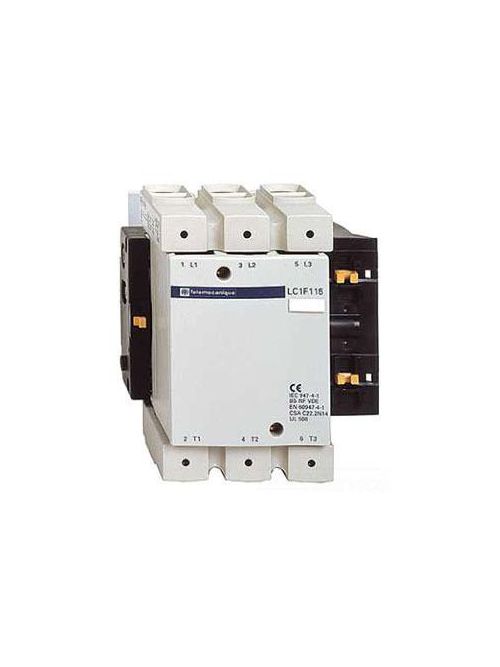 Square D LC1F115M7 600 VAC 115 Amp 3-Pole 1NO Panel Mount Full Voltage Non-Reversing IEC Contactor Product image for Square D LC1F115M7 600 VAC 115 Amp 3-Pole 1NO Panel Mount Full Voltage Non-Reversing IEC Contactor