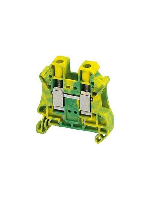 Product image for Square D NSYTRV102PE 10 mm 2-Point Green/Yellow 20 to 6 AWG Solid/Stranded Copper Screw Terminal Block
