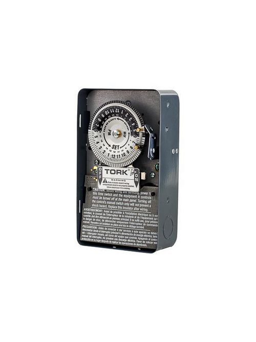Product image for Tork 1103B 120 VAC 60 Hz 40 Amp NEMA 1 24 Hour Metal DPST Electromechanical Time Switch