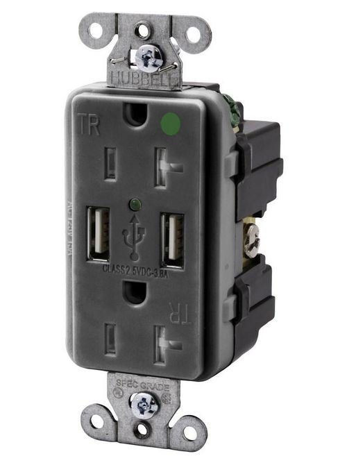 HCI USB8300GY RECEP, DUP, HG, 20A 1 HCI USB8300GY RECEP, DUP, HG, 20A 1