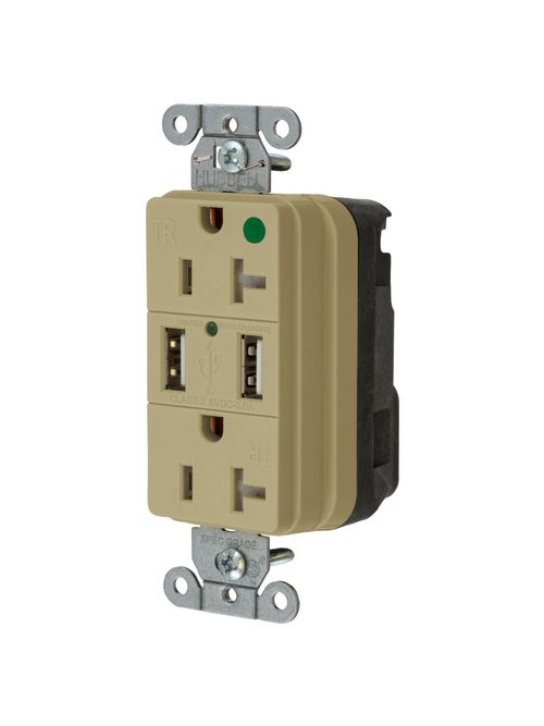 Product image for Hubbell SNAP8300USBI USB CHGR SNAP HG 20A125V DUP 3A5V PT IV