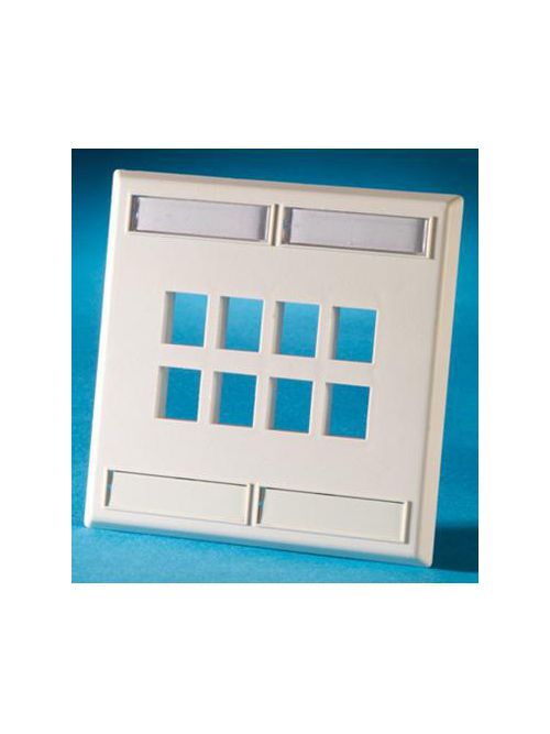 Product image for Ortronics OR-KSFP8-13 2-Gang 12-Keystone Opening Electrical Ivory Thermoplastic Data Communication Face Plate