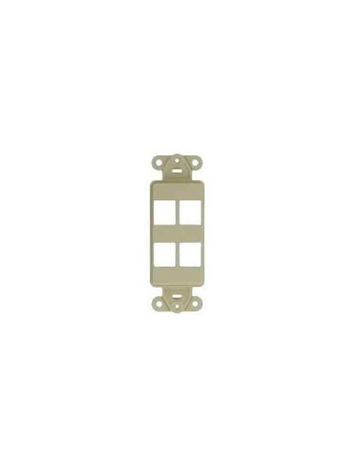 Product image for Ortronics OR-KSDS4-13 4-Port Electrical Ivory Thermoplastic Decora Empty Wallplate Insert