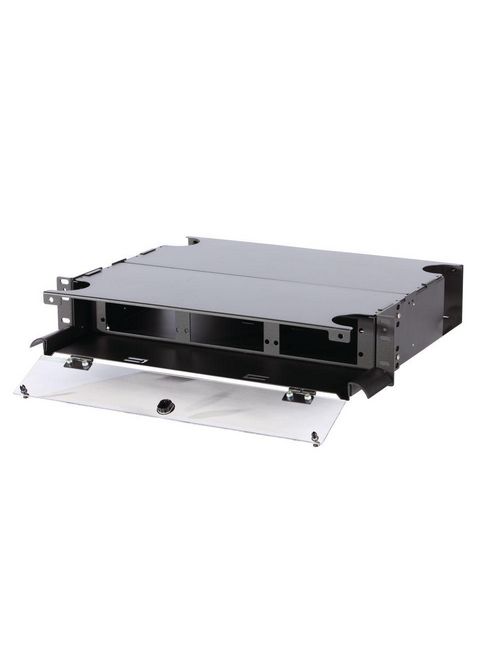Product image for Ortronics OR-EC02U-C 1 17.3 x 15 x 1.75 Inch 3 Adapter Panel 2-Splice Tray 2-Rack Unit Rack Mounting Network Interface Cabinet