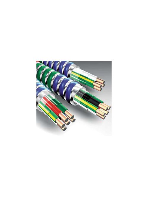 MC-IG Cable 12/2 Solid (Red,White) w/ 12 Solid (Green, Green/Yellow) Ground, Steel Armored Lightweight Isolated Ground Cable, 120/208V, 250 Foot Coil MC-IG Cable 12/2 Solid (Red,White) w/ 12 Solid (Green, Green/Yellow) Ground, Steel Armored Lightweight Isolated Ground Cable, 120/208V, 250 Foot Coil