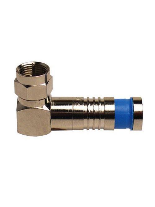 Product image for Platinum Tools 18008 F RG6 Nickel Plated Right Angle Compression Connector