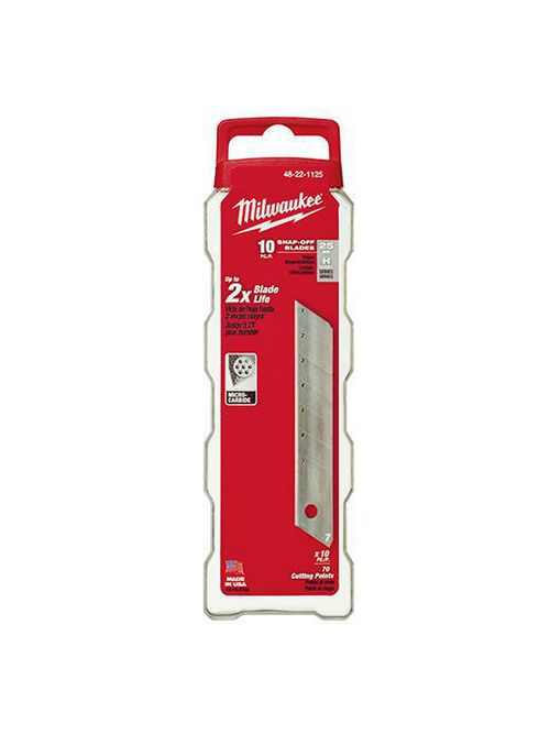 Product image for Milwaukee 48-22-1125 25mm General Purpose Snap Blades (10 Pack)