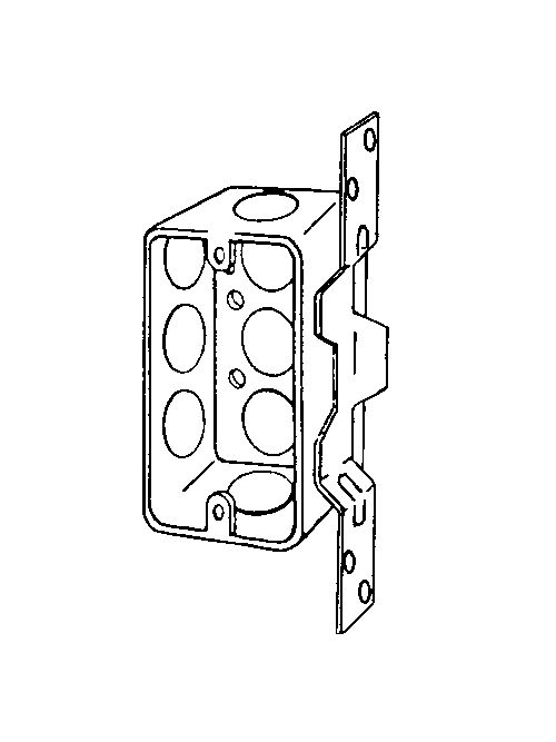 Appleton Group 4CSVB-1/2 4 x 2-1/8 Inch Dimensions 1-7/8 Inch Deep Drawn Vertical Handy Box with Bracket