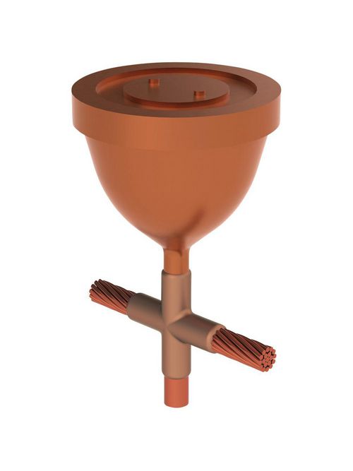 Product image for Erico GBJGT182QR1 Cable to Ground Rod Splice/Grounding Receptacle, GB/GT, 3/4" dia, 4/0 Concentric, B165