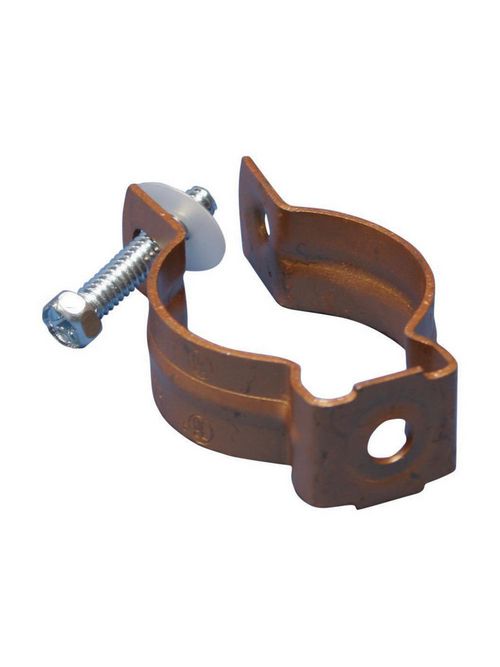 Product image for Caddy CD0B37CP Bolt Close Pipe Clamp for Copper Tube, 1/2" Copper Tube, 3/8" Hole
