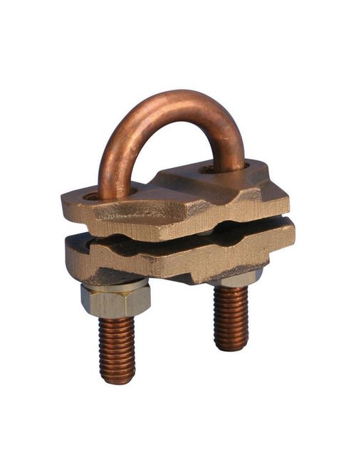 Product image for Erico GUV70185 Ground Rod Clamp, U-Bolt, Bare, One Conductor, #4 Solid-300 kcmil Stranded, 70 mm² Stranded-185 mm² Stranded