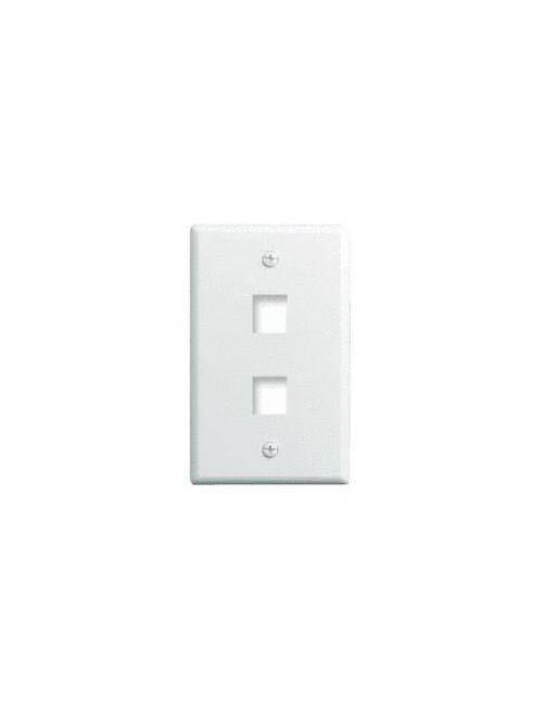 Pass & Seymour WP3402-WH-10 1-Gang 2-Port White Plastic Keystone Wallplate Pass & Seymour WP3402-WH-10 1-Gang 2-Port White Plastic Keystone Wallplate