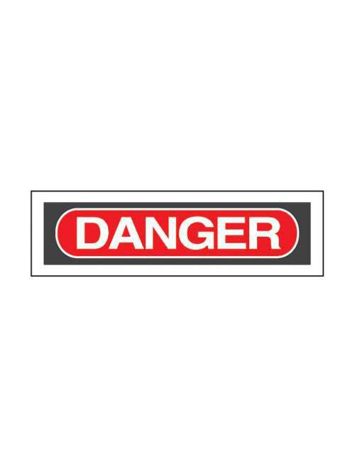 Product image for Panduit PVS0209D445Y Vinyl Adhesive Sign, 2.25"x9", 'DANGER', 1/card, 5 cards/pk, RB/WH
