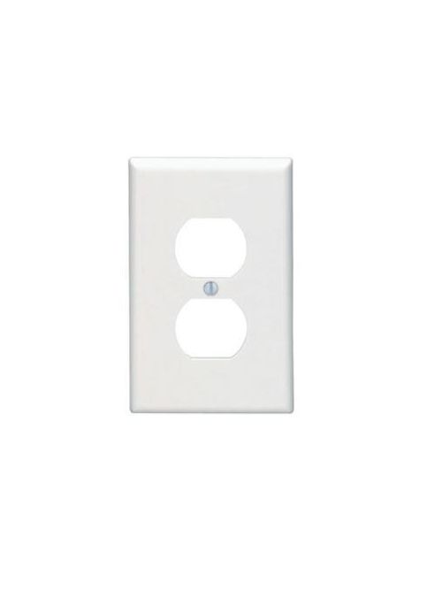 Product image for Leviton 80503-A 1-Gang Duplex Device Midway Size Almond Wallplate
