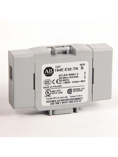 Allen-Bradley 194E-E32-TN 25 - 32 Amp Neutral Terminal Allen-Bradley 194E-E32-TN 25 - 32 Amp Neutral Terminal