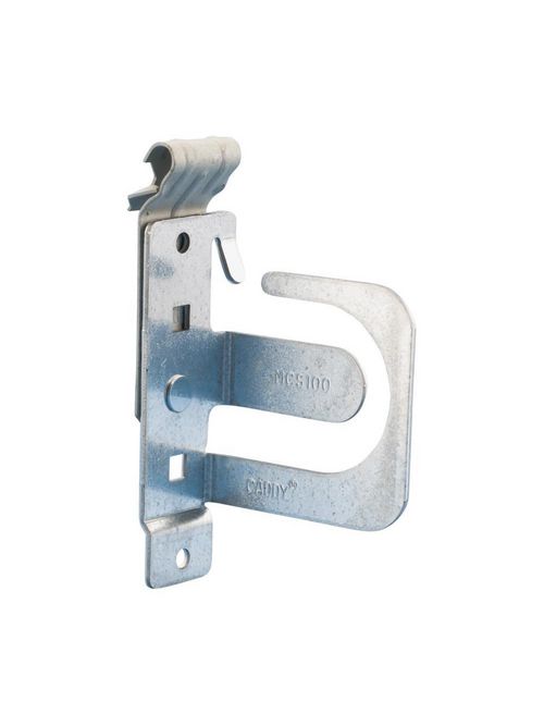 Product image for Caddy MCS50AF14 MC/AC Cable Support Bracket with Z Purlin Clip, 14-3 to 10-2 MC/AC, 4 Cable, 1/16"-1/4" Flange