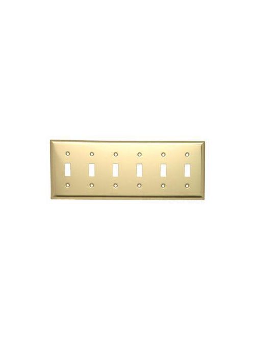 Product image for P&S SB6-PB SMOOTH POLISHED BRASS 6G 6 TOGGLE
