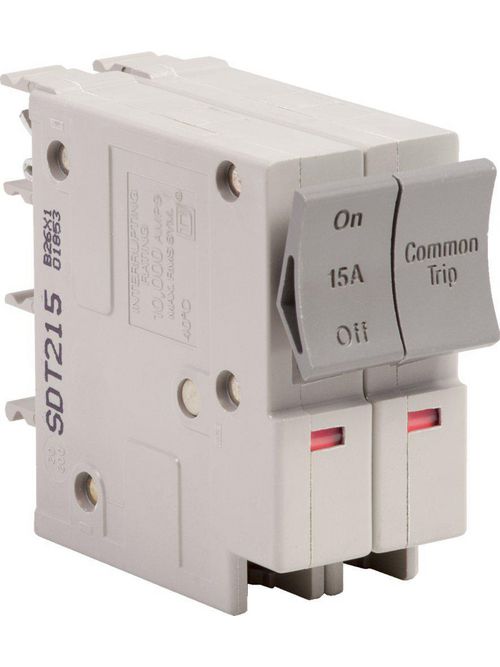 Product image for Square D SDT215 2-Pole 15 Amp 240 Volt Plug-On Miniature Circuit Breaker
