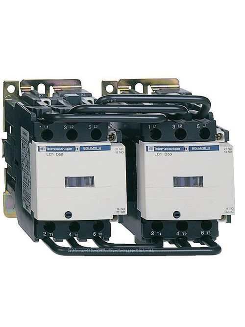 Product image for Square D LC2D40G6 575 VAC 40 Amp 3-Pole 1NO 1NC Touch Safe Terminal Full Voltage Reversing IEC Contactor