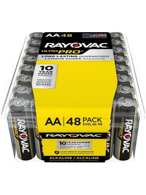 Product image for Rayovac ALAA-48PPJ AA Size 1.5 Volt 48/Pack Contractor Pack UltraPro Alkaline Batteries