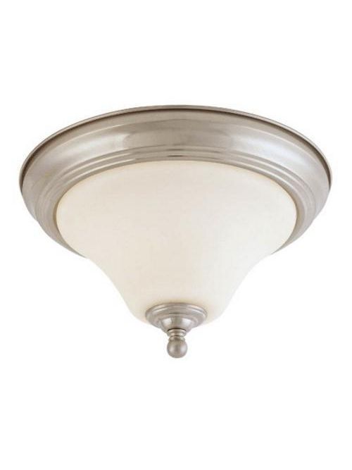 Product image for Satco 60/1906 Dupont ES; 2 Light; 15 in.; Flush Mount with Satin White Glass; 13w GU24 Lamps Included