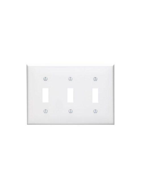 Product image for Leviton 80711-A 3-Gang Toggle Device Standard Size Almond Wallplate