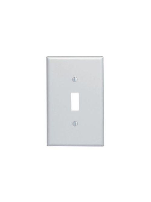 Product image for Leviton 80501-A 1-Gang Toggle Device Midway Size Almond Wallplate