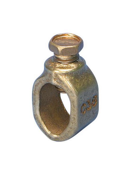 Product image for Erico CP38 Grnd Rod Clmp, Brnz, Sil Brnz, 3/8"dia,#10 Sol-#2Strnd, 6mm² Sol-25 mm² Strand