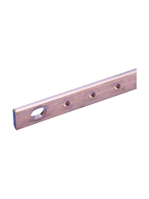 Product image for Erico 550230 Threaded Busbar With Fixing Slot, 1.26" x 0.2" x 38.98"