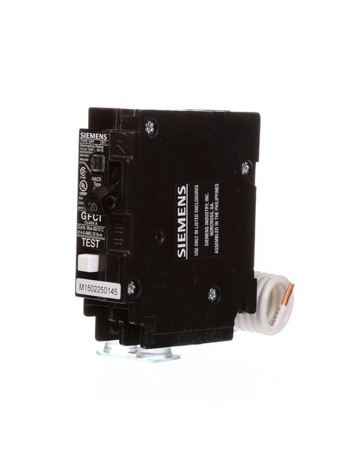 Product image for Siemens QF120P 20 Amp 10 kA 120 Volt 1-Pole Type QPF GFCI Circuit Breaker