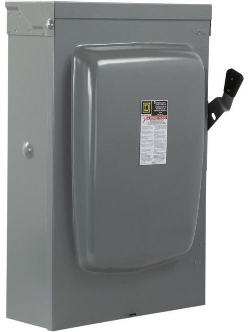 Product image for Square D D326NTR 240 Volt 600 Amp 3-Pole 4-Wire NEMA 3R Fusible General Duty Safety Switch