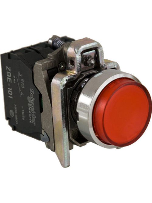 Product image for Square D XB4BW14B5 22 mm 24 VAC/VDC 18 mA 1NO 1NC Red Round Momentary Extended Illuminated Push Button