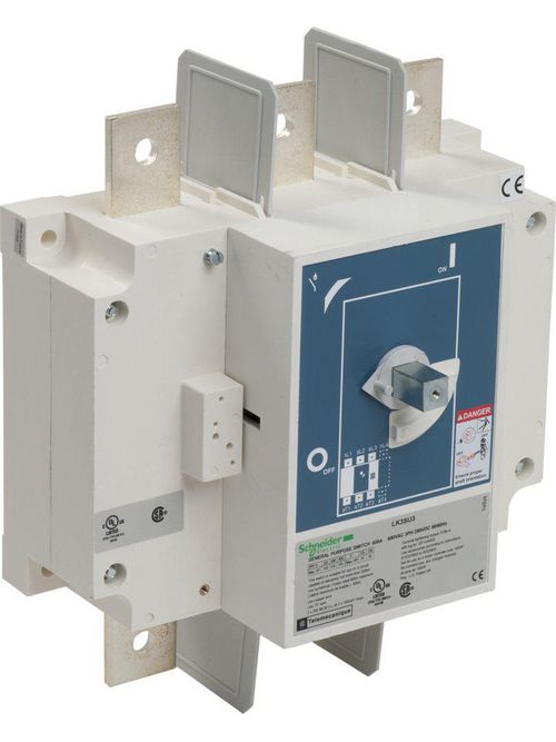 Product image for Square D LK3SU3 600 Amp 600 VAC 3-Pole Class J Rail/Panel Mount Non-Fusible Disconnect Switch