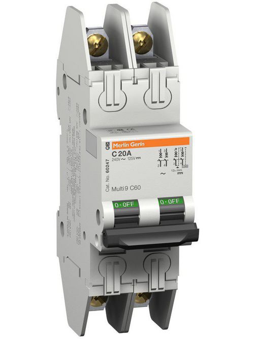 Product image for Square D 60247 240 Volt 20 Amp Miniature Circuit Breaker