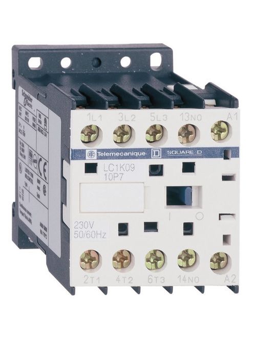 Product image for Square D LC1K1210U7 600 VAC 12 Amp 3-Pole 1NO Screw Terminal Full Voltage Non-Reversing IEC Contactor
