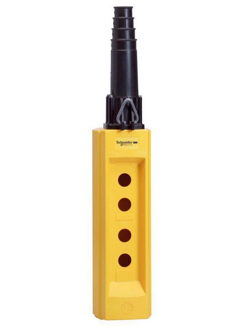Product image for Square D XACB04 4-Button Yellow Glass Reinforced Polyester Pendant Control Station Enclosure