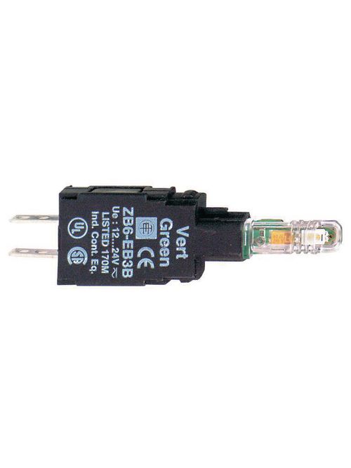 Product image for Square D ZB6EB5B 16 mm 12 to 24 VAC/VDC Yellow Integral LED Pilot Light Module