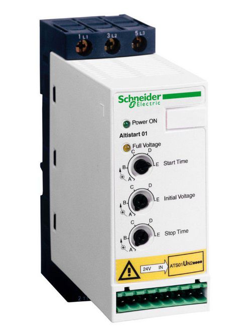 Product image for Square D ATS01N212LU 200 to 240 VAC 12 Amp 3 Hp 3-Phase IP20 Soft Starter