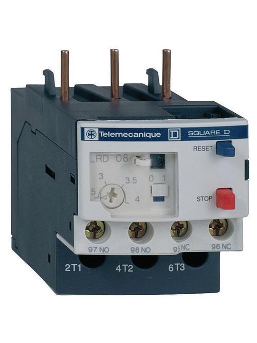 Product image for Square D LRD106 600 Volt 4 to 6 Amp 3-Pole Bi-Metallic Screw Clamp Terminal Thermal Overload Relay