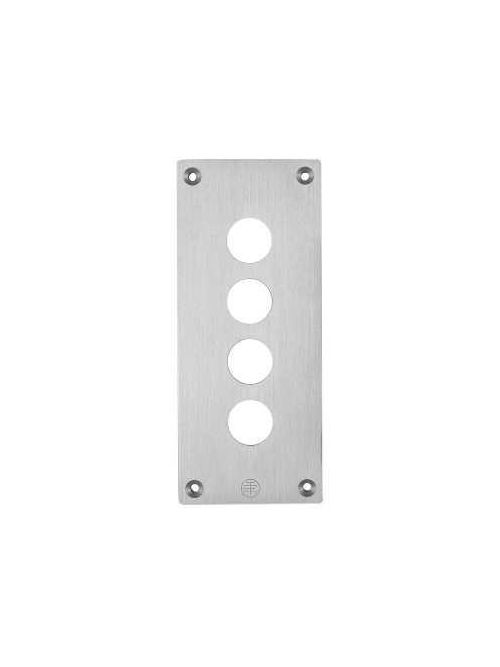 Product image for Square D XAPE304 2.83 x 6.73 Inch NEMA 4/13 4-Hole Anodized Aluminum Push Button Drilled Flush Plate