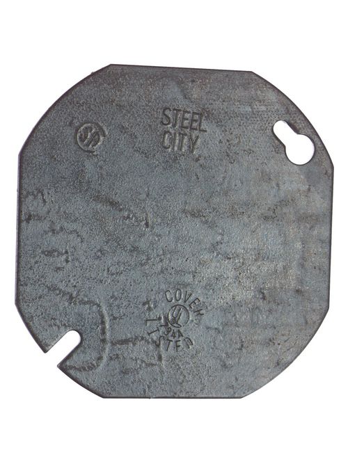 Steel City 54-C-1 4 Inch Steel Octagon Flat Blank Box Cover Steel City 54-C-1 4 Inch Steel Octagon Flat Blank Box Cover