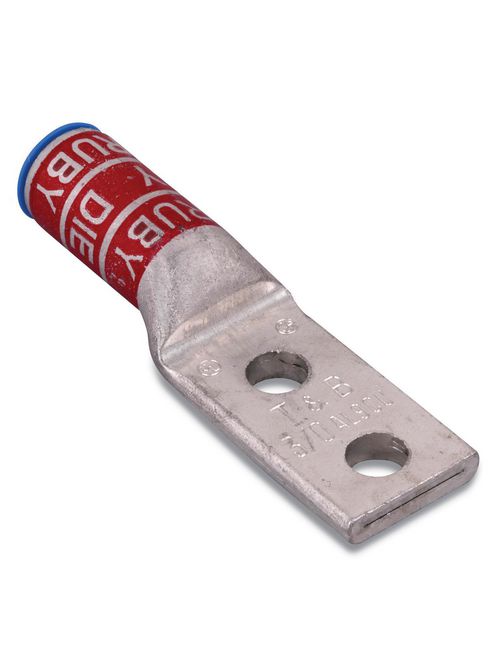 Color-Keyed 256-30695-1118P 350 kcmil Tiined Copper Long Barrel 2-Hole Compression Lug Color-Keyed 256-30695-1118P 350 kcmil Tiined Copper Long Barrel 2-Hole Compression Lug