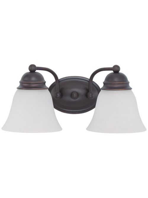 Product image for Satco 60/3356 Empire ES; 2 Light; 15 in.; Vanity with Frosted White Glass; (2) 13W GU24 Lamps Included